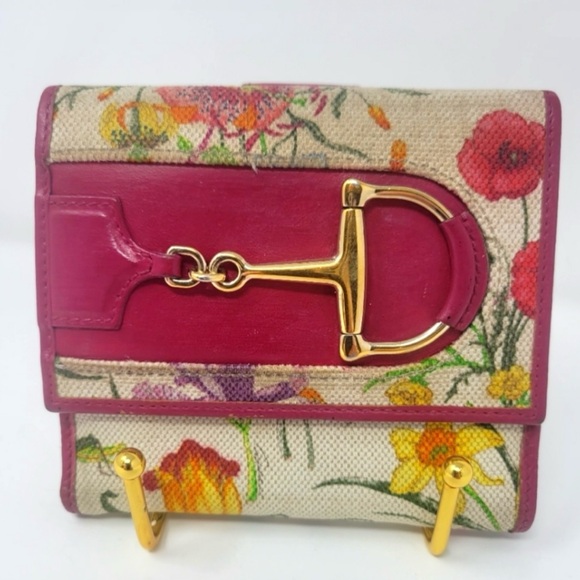 Gucci Handbags - Gucci Flora Horsebit Compact Wallet